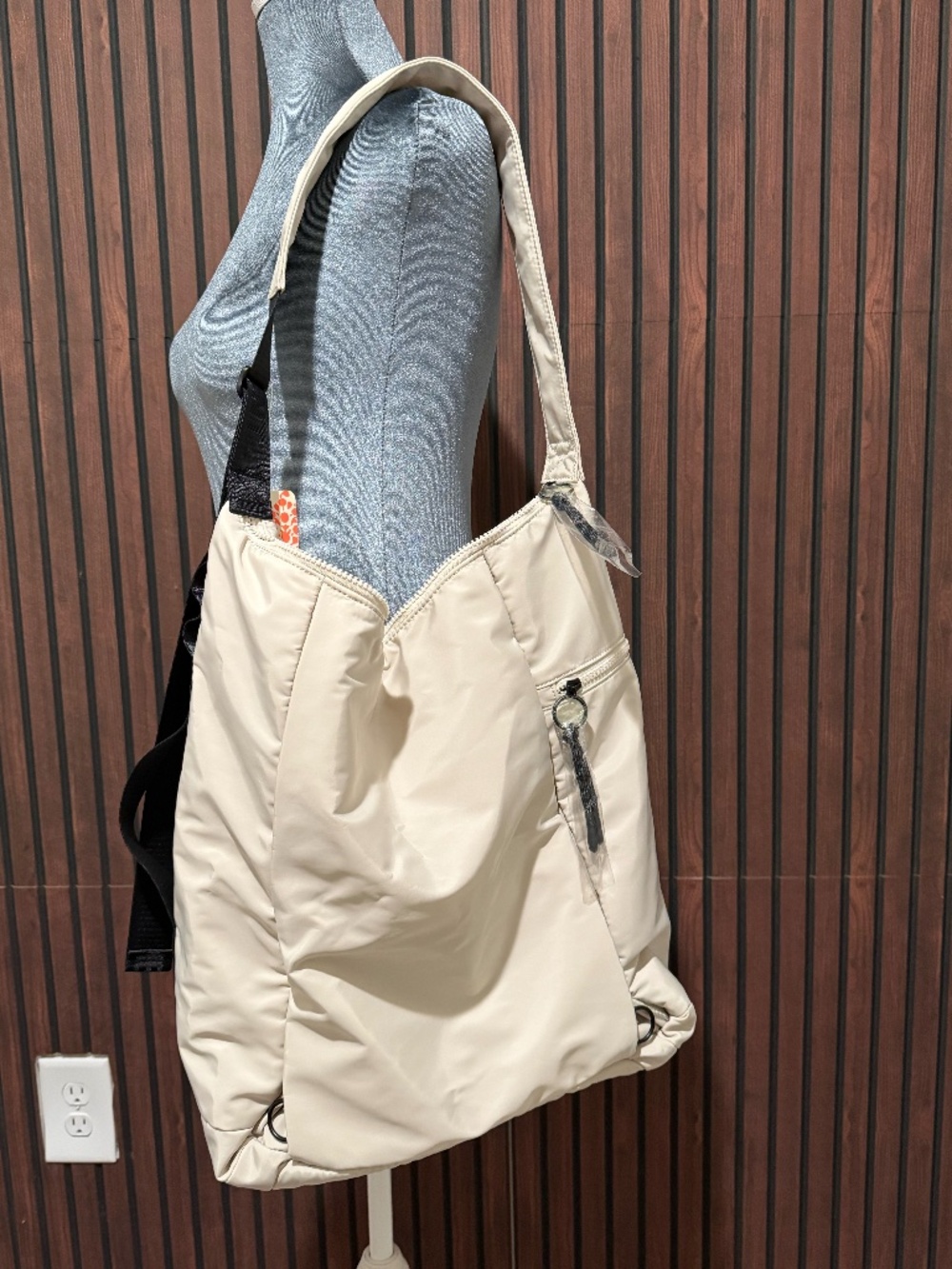 NWT FP Movement No Time Zones Carryall Tote Bag Off White Oversized